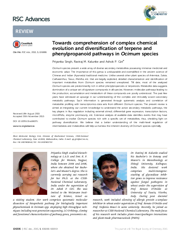 PDF) Towards comprehension of complex chemical evolution and