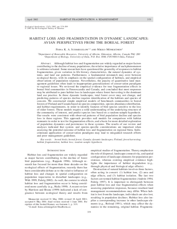 Habitat loss essay picture