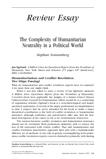 Humanitarian neutrality essay image