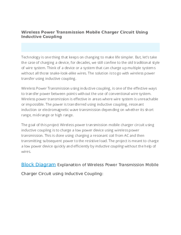 (DOC) Wireless Power Transmission Mobile Charger Circuit Using ...