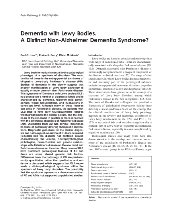 (PDF) Dementia with Lewy Bodies Durval Costa, Cornelius Katona, Brian