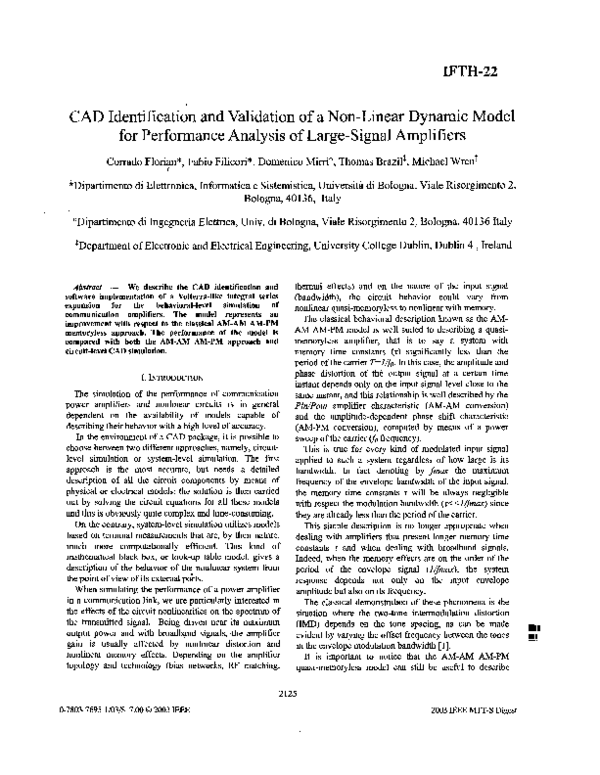 (PDF) CAD identification and validation of a non-linear dynamic model ...
