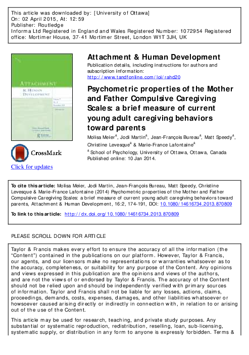 (PDF) Psychometric properties of the Mother and Father Compulsive ...