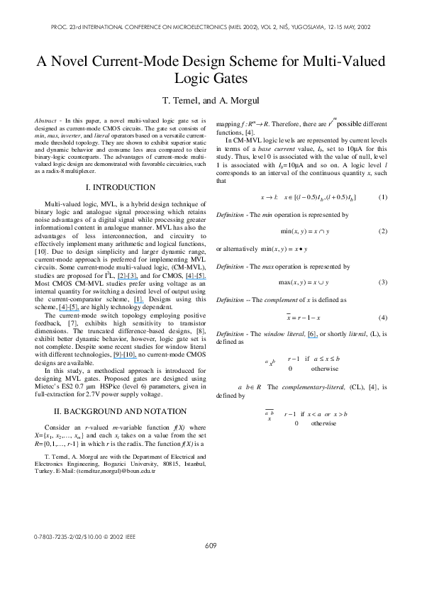 (PDF) A novel current-mode design scheme for multi-valued logic gates