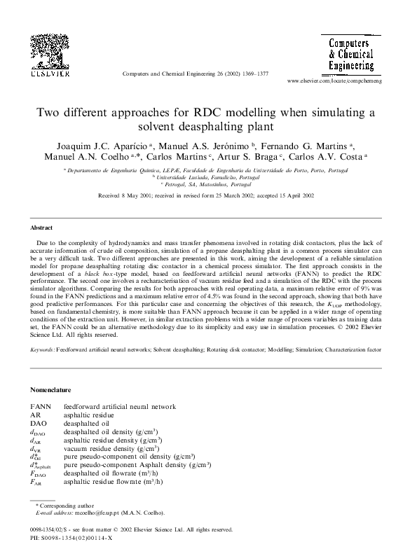 (PDF) Two different approaches for RDC modelling when simulating a ...
