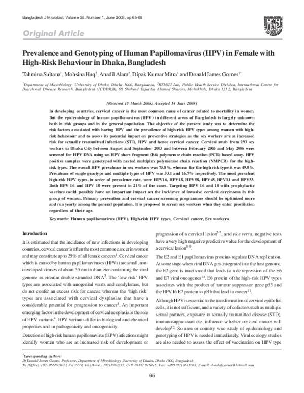 human papillomavirus behaviour