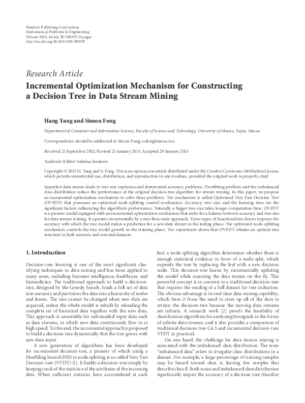 (PDF) Incremental Optimization Mechanism for Constructing a Decision ...