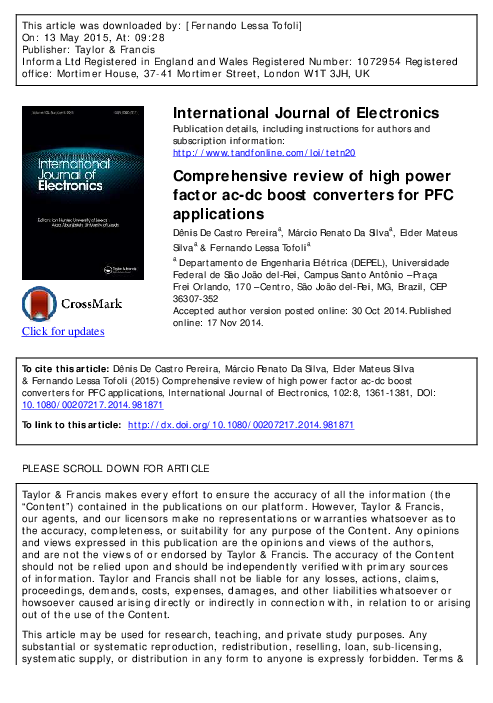 (PDF) Comprehensive review of high power factor ac-dc boost converters ...