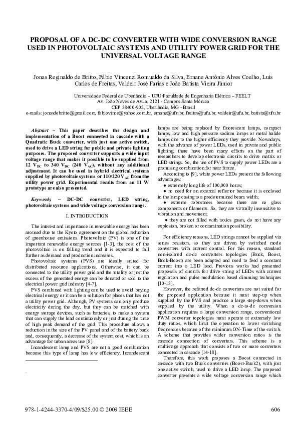 (PDF) Proposal of a DC-DC converter with wide conversion range used in ...