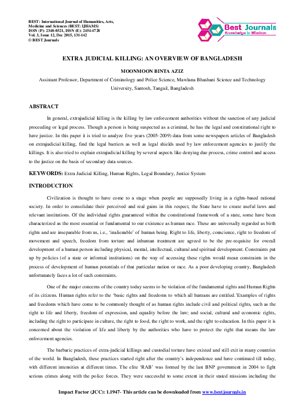 Why is extra-judicial killing a violation of human rights picture
