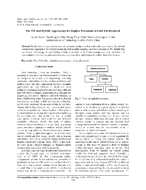 (PDF) On P2P and Hybrid Approaches for Replica Placement in Grid ...