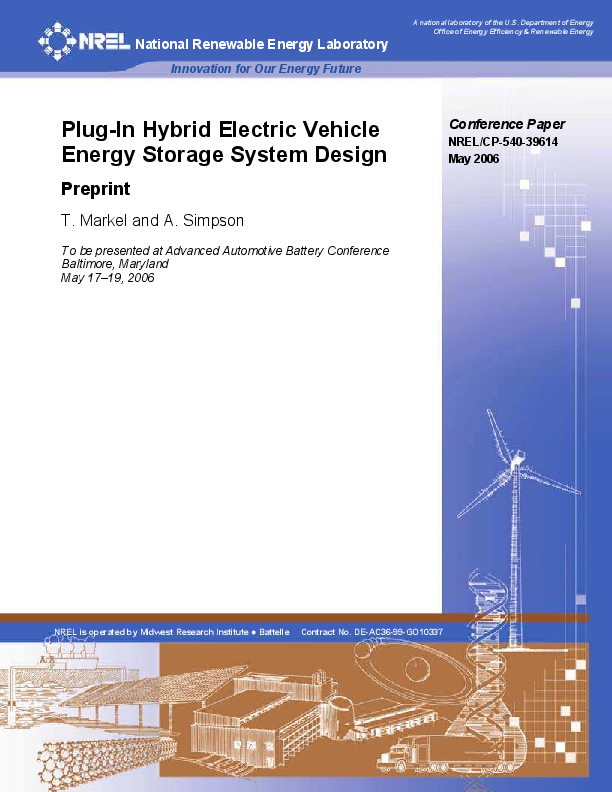(PDF) Plug-In Hybrid Electric Vehicle Energy Storage System Design