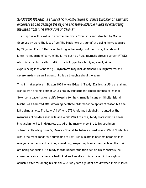 Shutter island essay picture