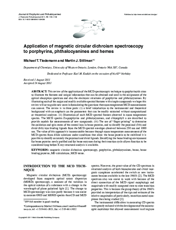 (PDF) Application of magnetic circular dichroism spectroscopy to ...
