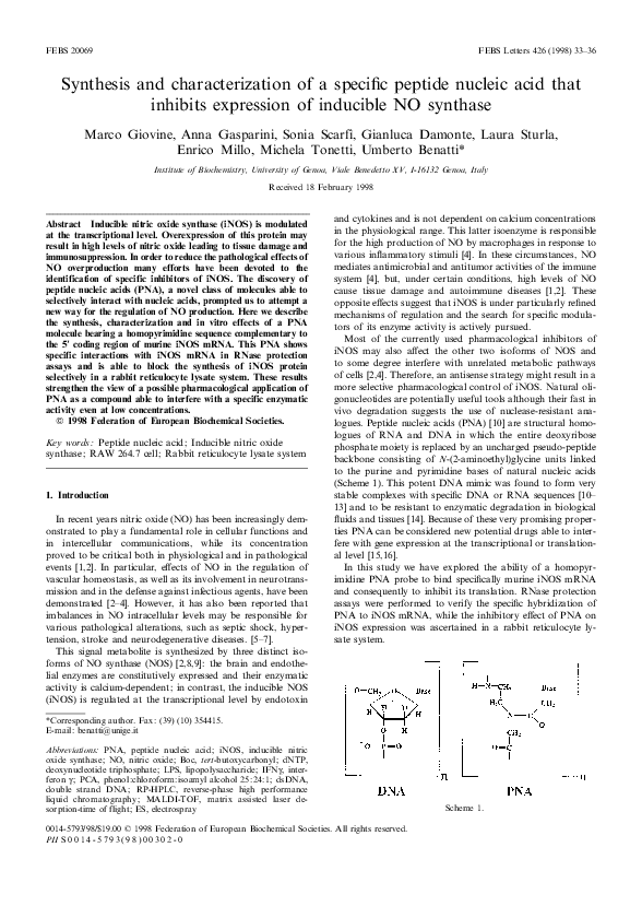(PDF) Synthesis and characterization of a specific peptide nucleic acid ...
