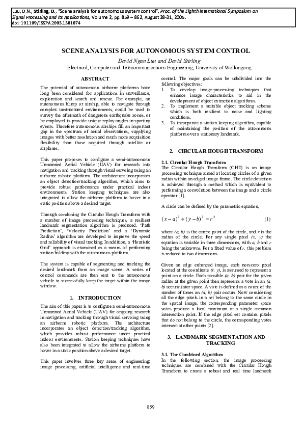 SCENE ANALYSIS FOR AUTONOMOUS SYSTEM CONTROL