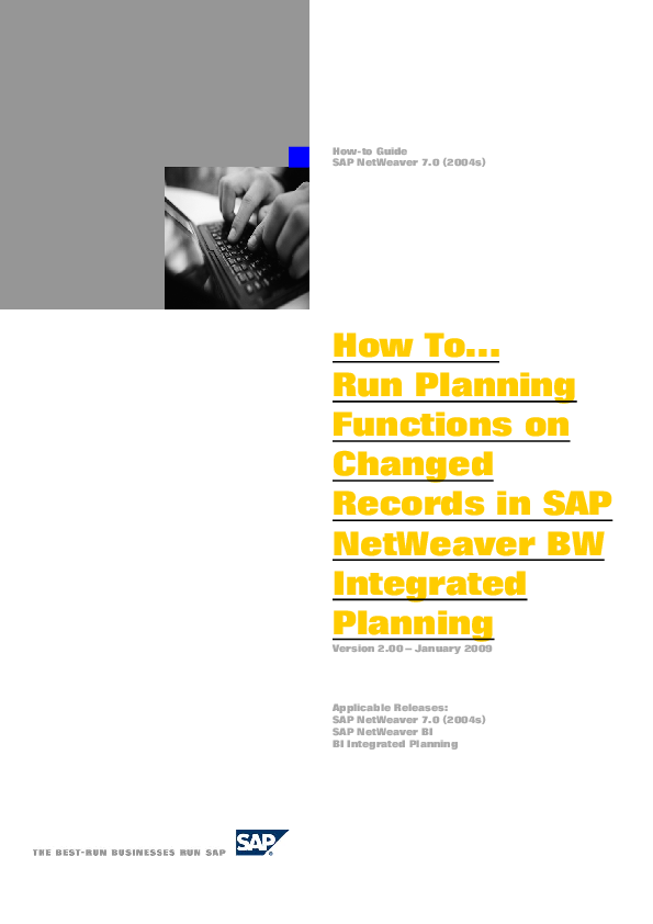 (PDF) Howto Guide SAP NetWeaver 7.0 (2004s) How To… Run Planning
