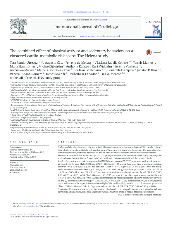 (PDF) The Combined Effect Of Physical Activity And Sedentary Behaviors ...