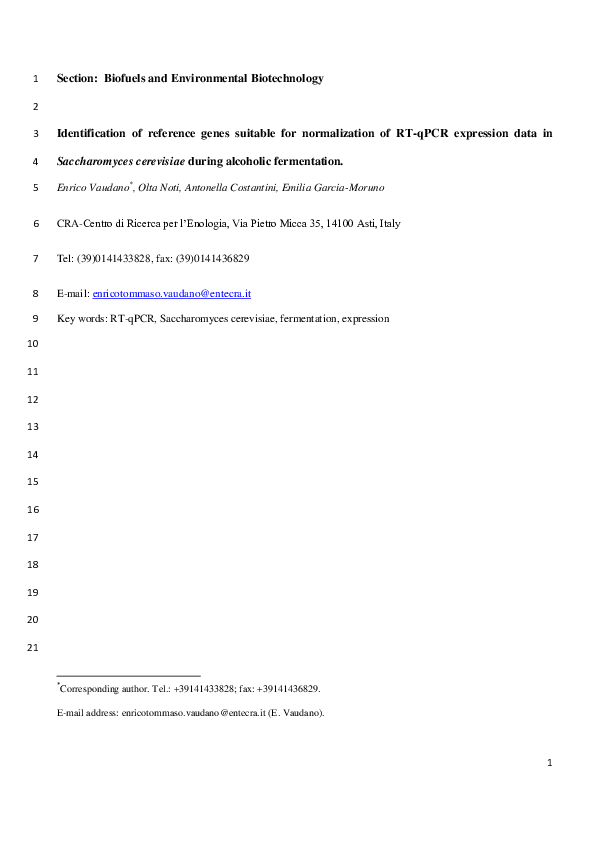(PDF) Identification of reference genes suitable for normalization of ...