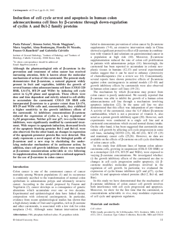 (PDF) Induction of cell cycle arrest and apoptosis in human colon ...