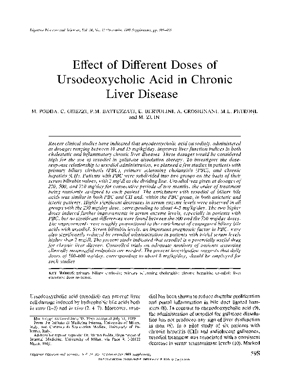 (PDF) Effect of different doses of ursodeoxycholic acid in chronic ...