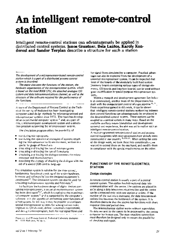 (PDF) An intelligent remote-control station