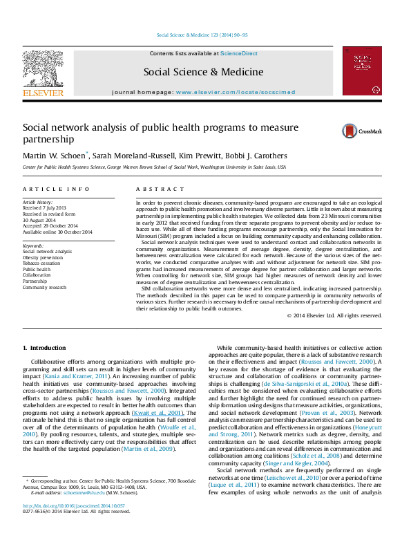 (PDF) Social network analysis of public health programs to measure ...