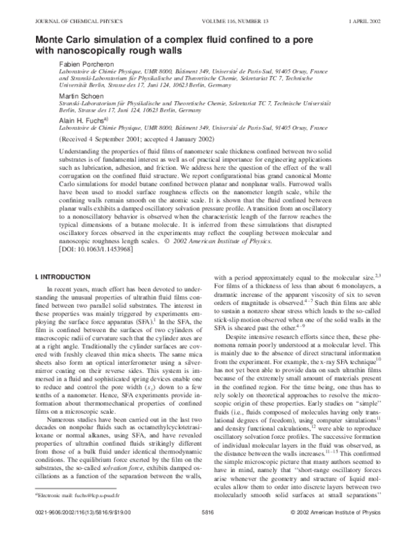 (PDF) Monte Carlo simulation of a complex fluid confined to a pore with ...