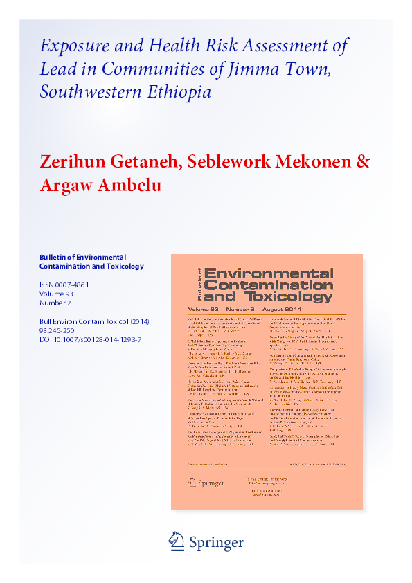(PDF) Exposure and Health Risk Assessment of Lead in Communities of ...