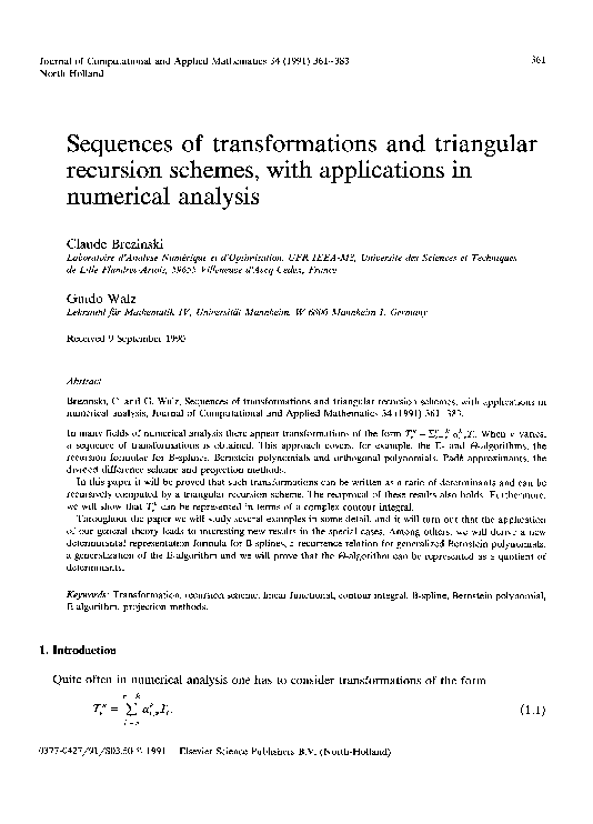 (PDF) Sequences of transformations and triangular recursion schemes ...