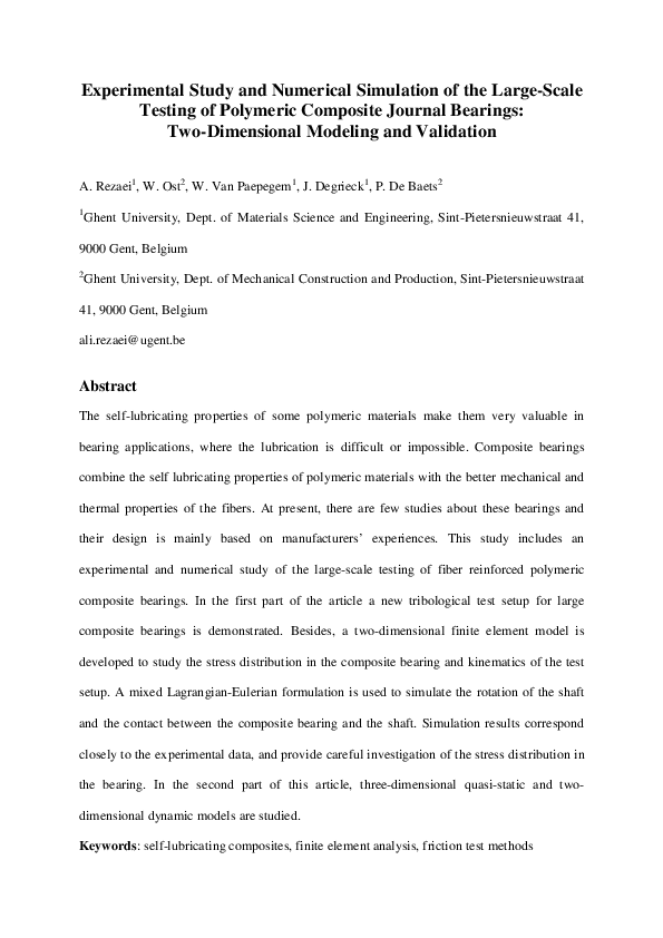 (PDF) Experimental study and numerical simulation of the large-scale ...