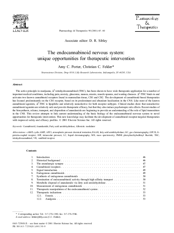 (PDF) The endocannabinoid nervous system