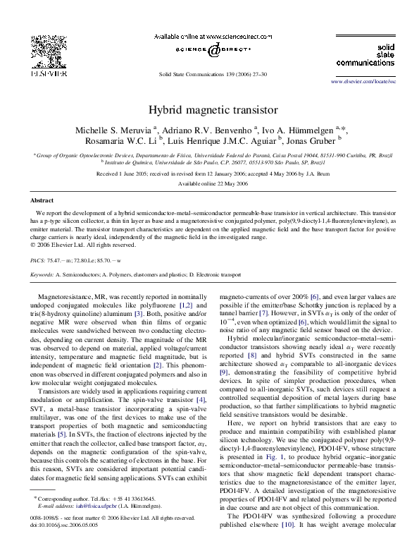(PDF) Hybrid magnetic transistor
