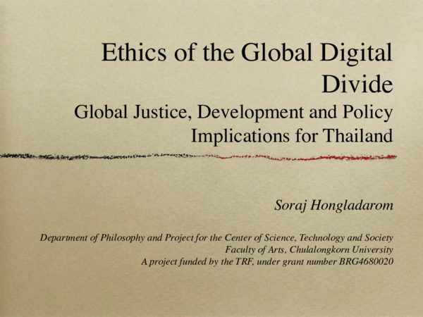 (PDF) Ethics of the Global Digital Divide Global Justice, Development ...