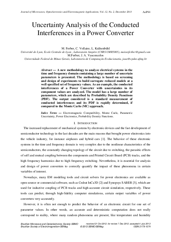 (PDF) Uncertainty analysis of the conducted interferences in a power ...