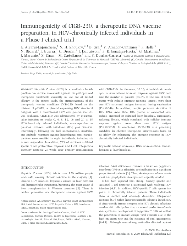 (PDF) Immunogenicity of CIGB-230, a therapeutic DNA vaccine preparation ...