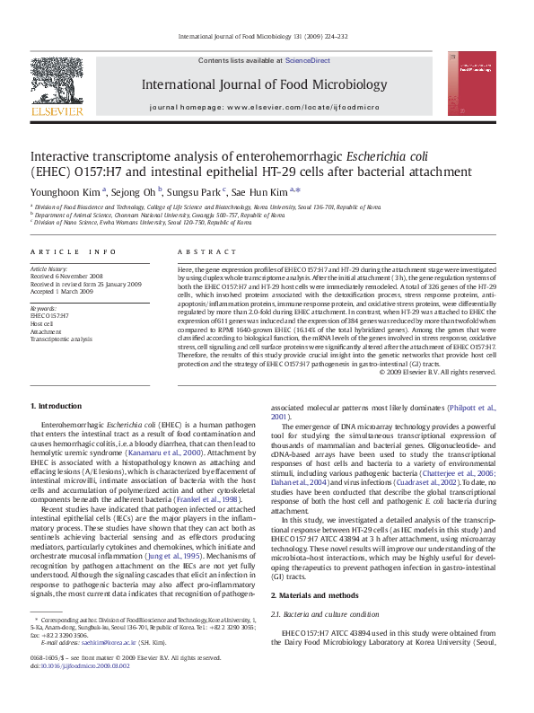 (PDF) Interactive transcriptome analysis of enterohemorrhagic ...