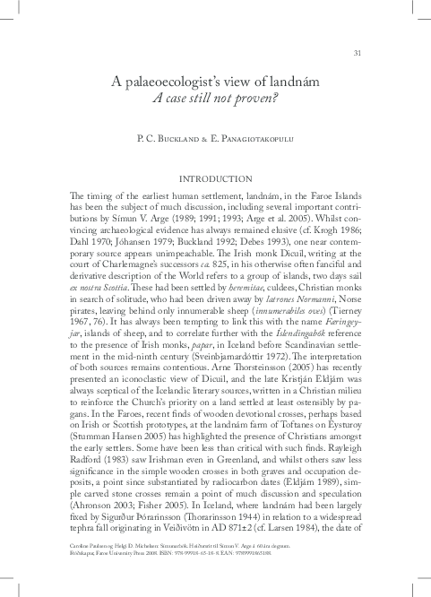 A palaeoecologist's view of landnám A case still not proven?