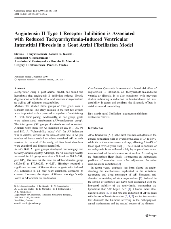(PDF) Angiotensin II Type 1 Receptor Inhibition is Associated with ...
