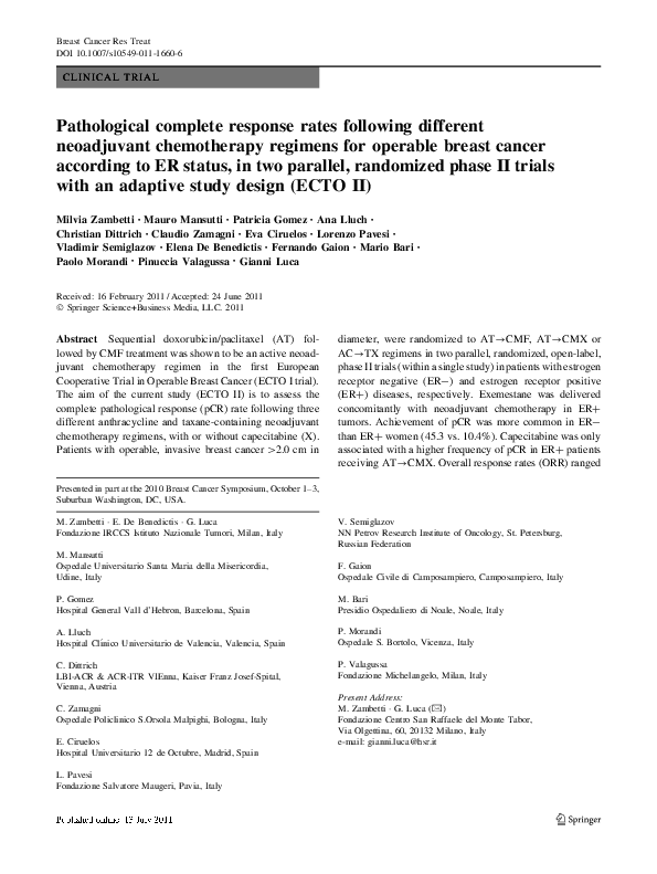 (PDF) Pathological complete response rates following different ...