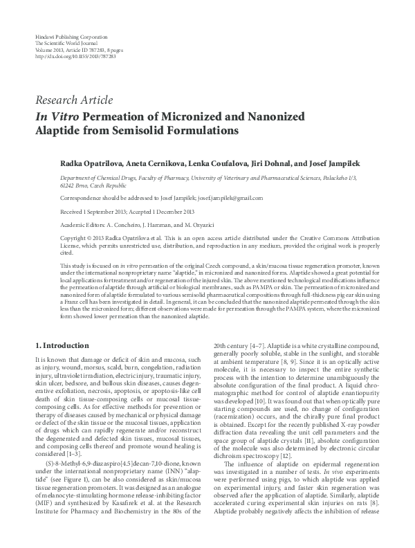 (PDF) In Vitro Permeation of Micronized and Nanonized Alaptide from ...