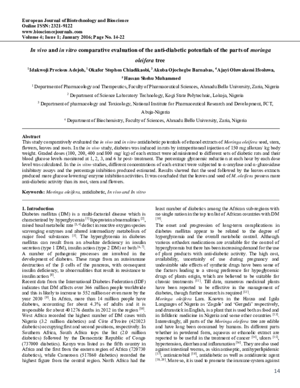 (PDF) In vivo and in vitro comparative evaluation of the anti-diabetic ...