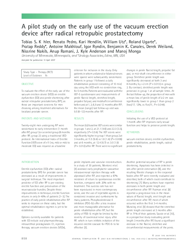 (PDF) A pilot study on the early use of the vacuum erection device