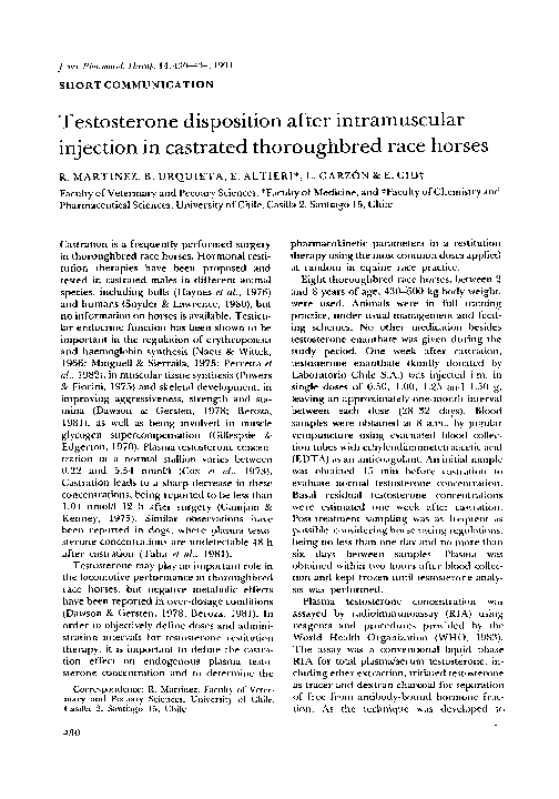 (PDF) Testosterone disposition after intramuscular injection in ...