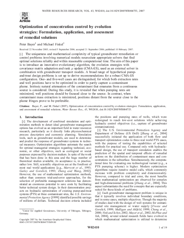 (PDF) Optimization of concentration control by evolution strategies ...