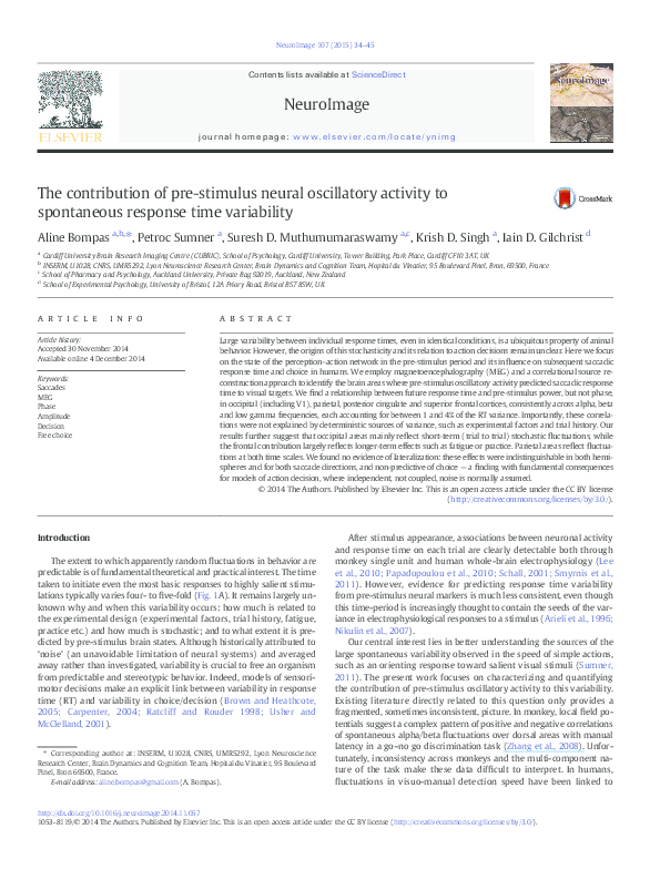 (PDF) The contribution of pre-stimulus neural oscillatory activity to ...