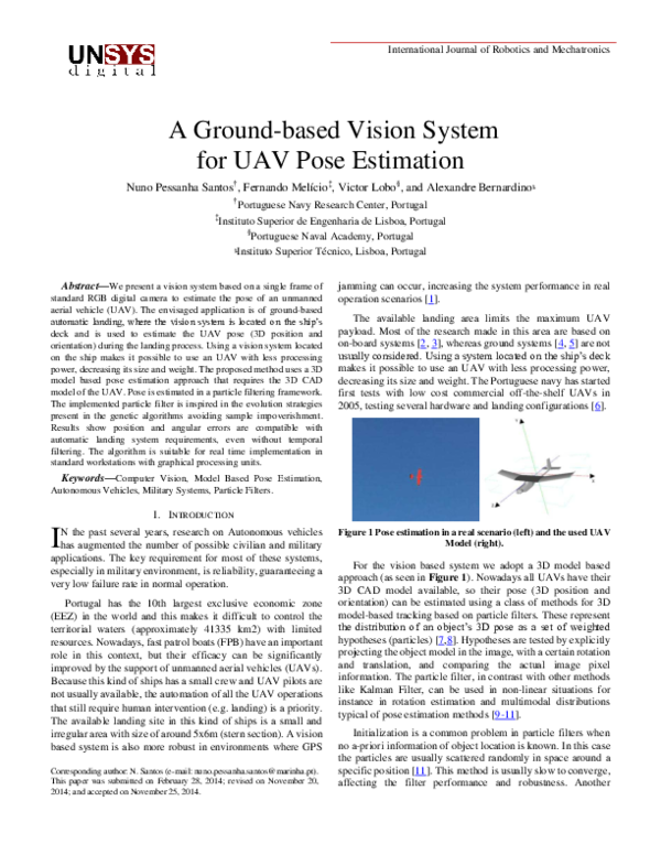(PDF) A Ground-Based Vision System for UAV Pose Estimation