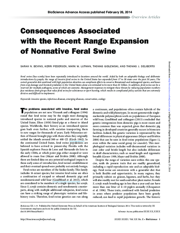 (PDF) Consequences Associated with the Recent Range Expansion of ...