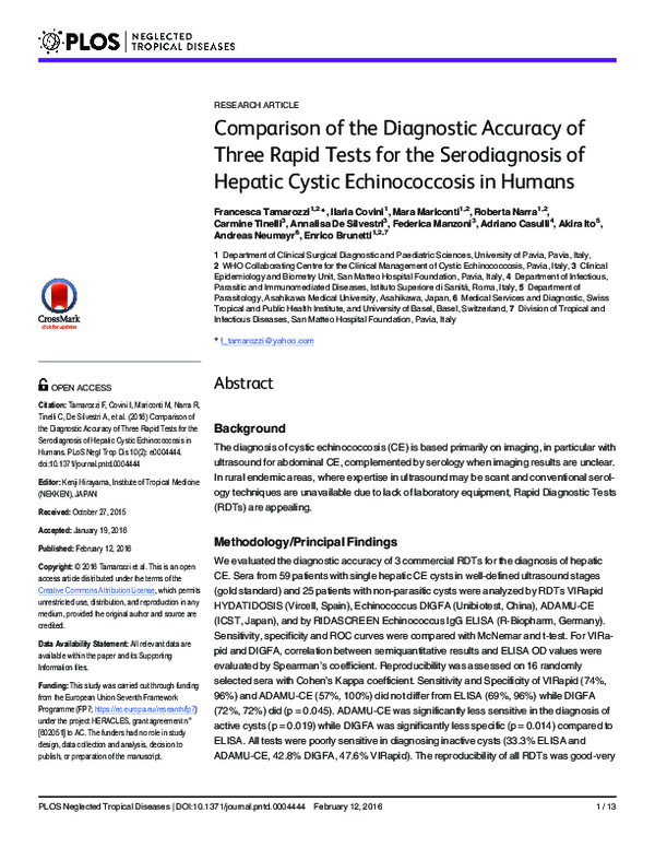 (PDF) Comparison of the Diagnostic Accuracy of Three Rapid Tests for ...