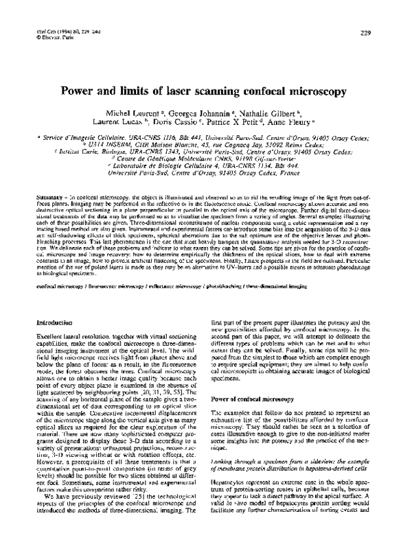 (PDF) Power and limits of laser scanning confocal microscopy